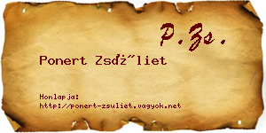 Ponert Zsüliet névjegykártya